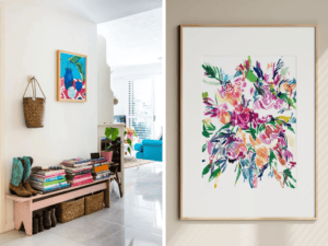 small entryway abstract flower wall art print