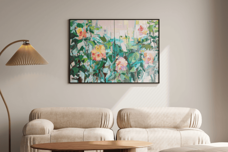 Rose Oil Painting On Canvas Living Room